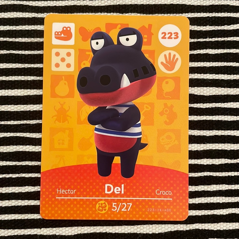Genuine ACNH Del amiibo card